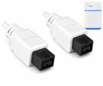 FireWire Kabel 9 polig Stecker auf Stecker, 1,00m Anschlusskabel IEEE 1394b, weiß
